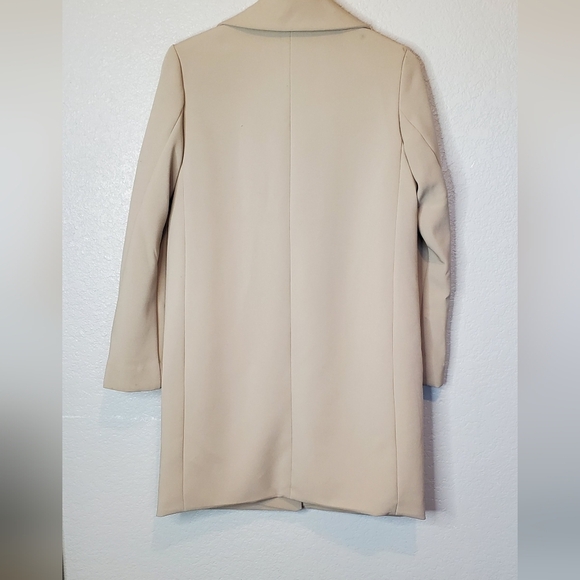 Tahari Jayden Crepe Topper Jacket Long Blazer Cream Tan Size XS - Picture 9 of 12